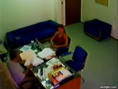 Spy camera catches skanky Married slut pleasant old boss in the office